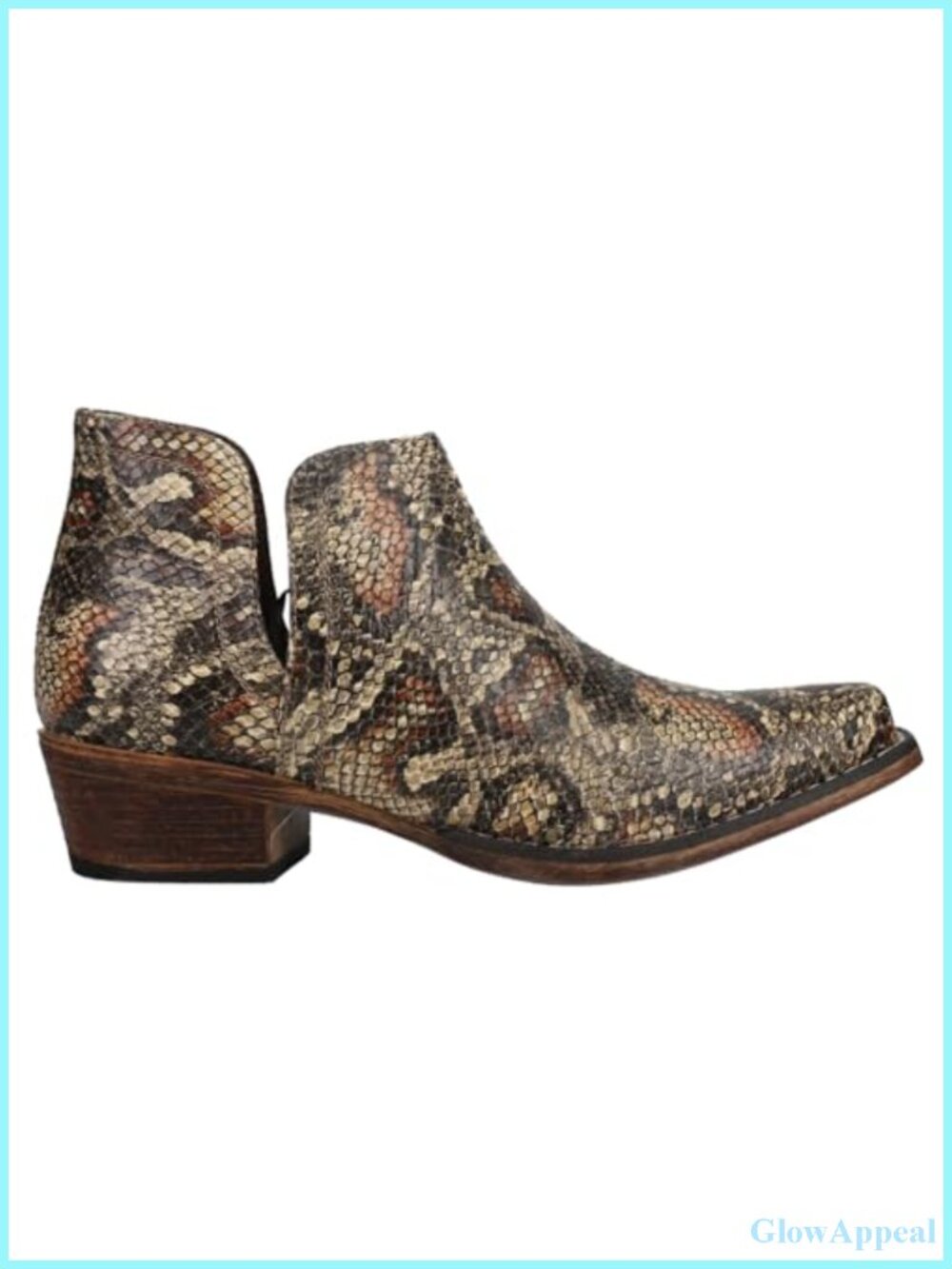 Roper Ava Snip Toe Faux Leather Cowboy Booties Ankle Western